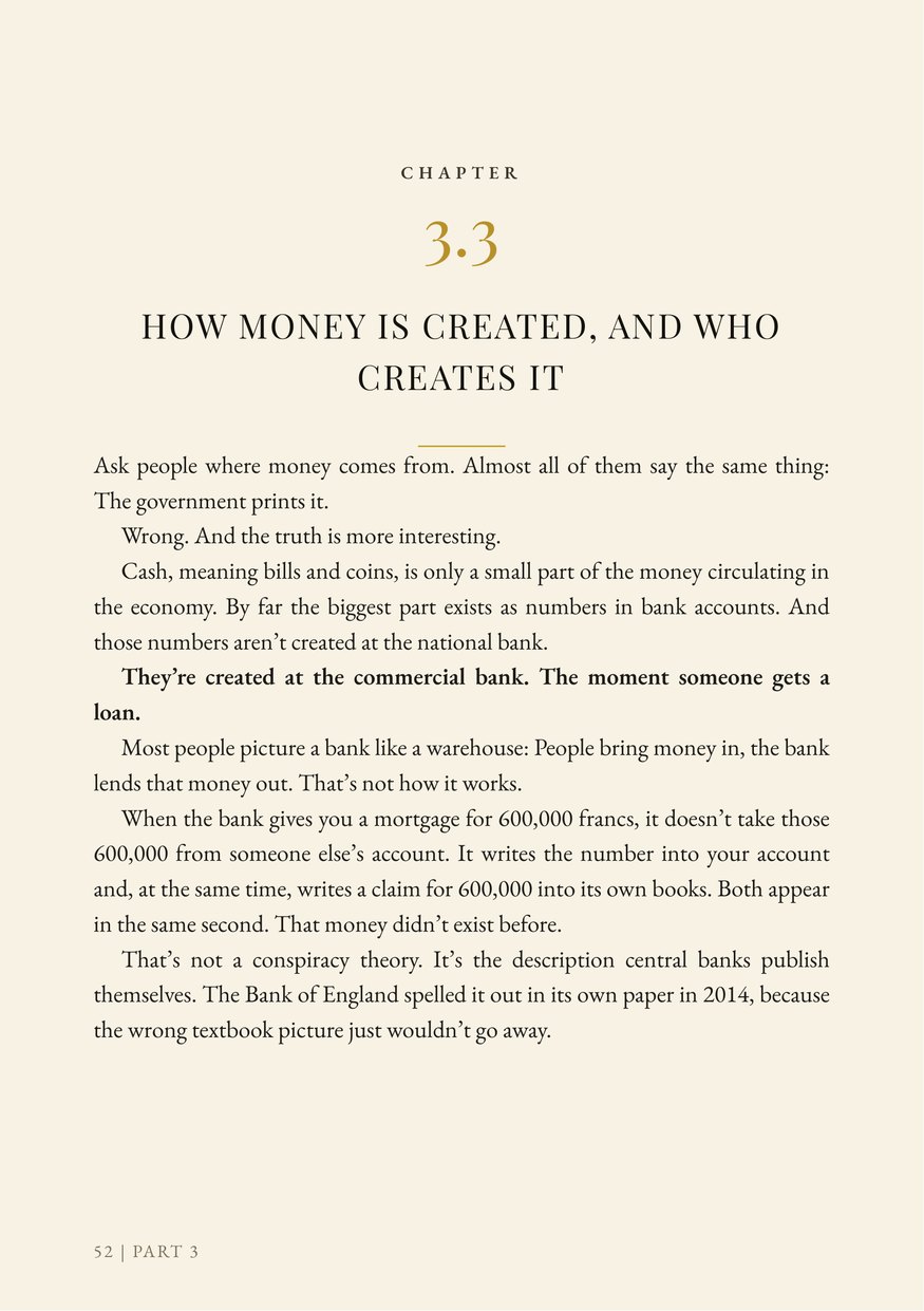 Book page: chapter 3.3, How money is created