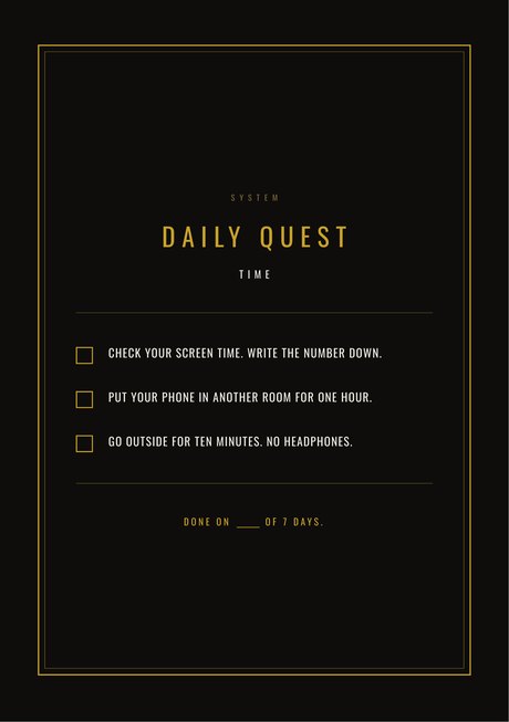 Book page: Daily Quest with three tasks